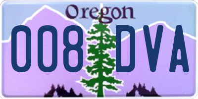 OR license plate 008DVA