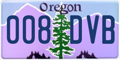 OR license plate 008DVB