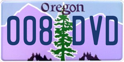 OR license plate 008DVD