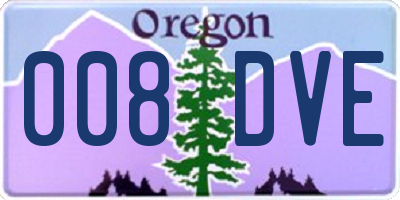 OR license plate 008DVE