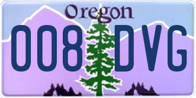 OR license plate 008DVG