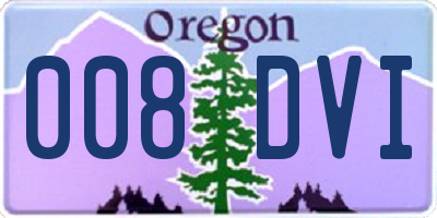 OR license plate 008DVI