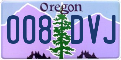 OR license plate 008DVJ