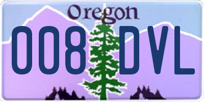 OR license plate 008DVL