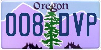 OR license plate 008DVP