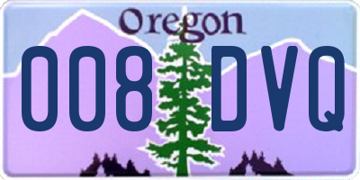 OR license plate 008DVQ