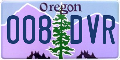 OR license plate 008DVR