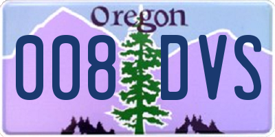 OR license plate 008DVS