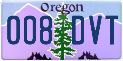 OR license plate 008DVT
