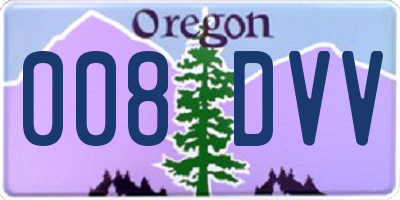 OR license plate 008DVV