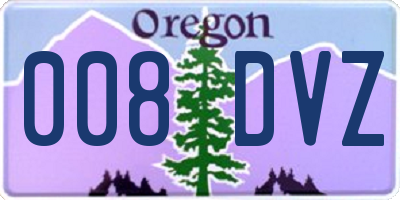 OR license plate 008DVZ