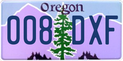 OR license plate 008DXF