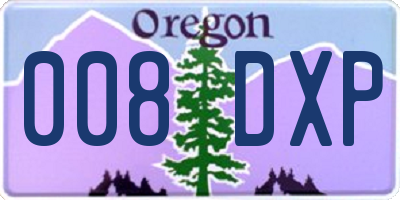 OR license plate 008DXP