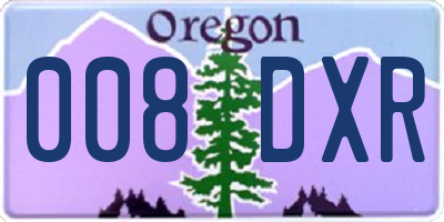 OR license plate 008DXR