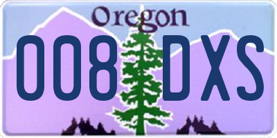 OR license plate 008DXS