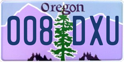 OR license plate 008DXU