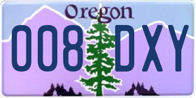OR license plate 008DXY