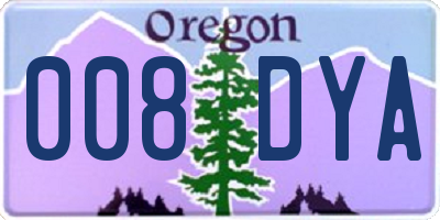 OR license plate 008DYA