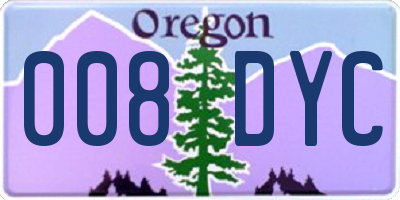 OR license plate 008DYC