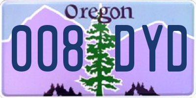 OR license plate 008DYD