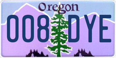 OR license plate 008DYE