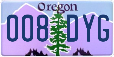 OR license plate 008DYG