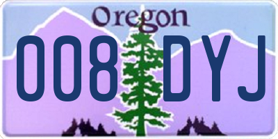 OR license plate 008DYJ