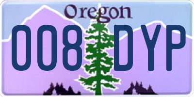 OR license plate 008DYP