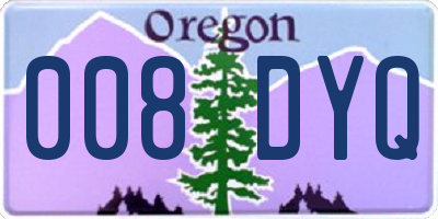 OR license plate 008DYQ