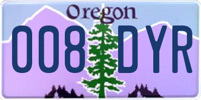 OR license plate 008DYR