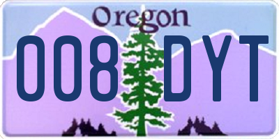 OR license plate 008DYT