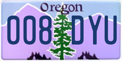 OR license plate 008DYU