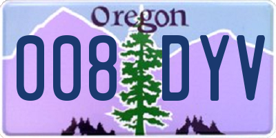 OR license plate 008DYV