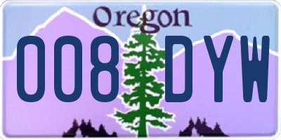 OR license plate 008DYW