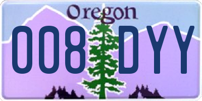 OR license plate 008DYY