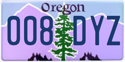 OR license plate 008DYZ
