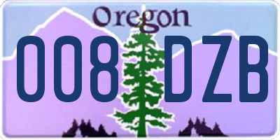 OR license plate 008DZB