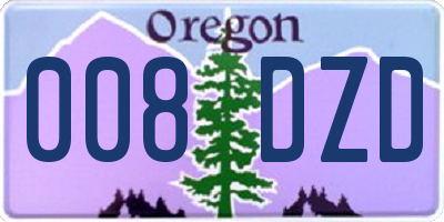 OR license plate 008DZD