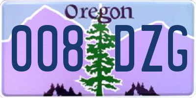 OR license plate 008DZG