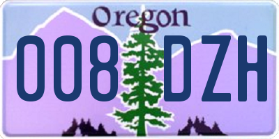 OR license plate 008DZH