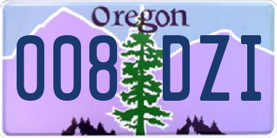 OR license plate 008DZI