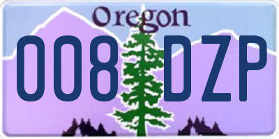 OR license plate 008DZP