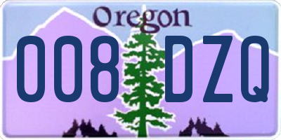 OR license plate 008DZQ