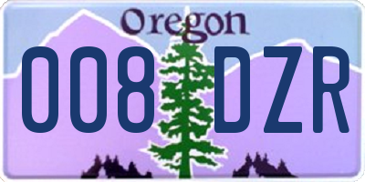 OR license plate 008DZR
