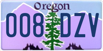 OR license plate 008DZV