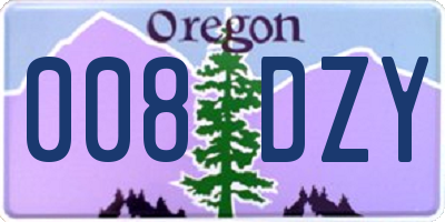 OR license plate 008DZY
