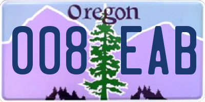 OR license plate 008EAB