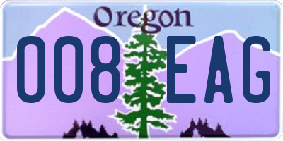 OR license plate 008EAG