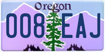 OR license plate 008EAJ