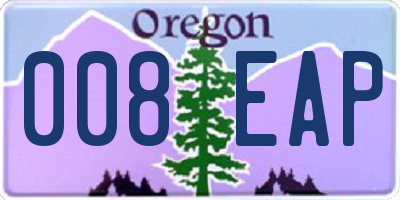 OR license plate 008EAP